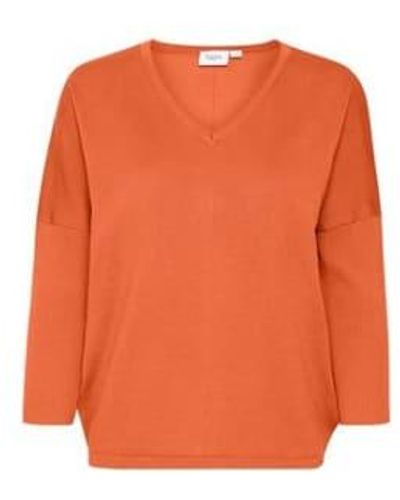 Saint Tropez Milasz V Neck Sweater Tigerlily Xs - Orange