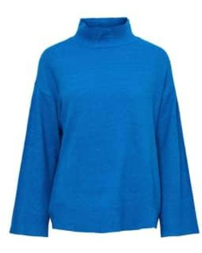 Pieces Nuska oversize high neck knit - Blau