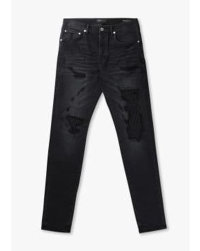 Purple Brand Brand Mens Lurex Repair Overdye Jeans In Black - Nero