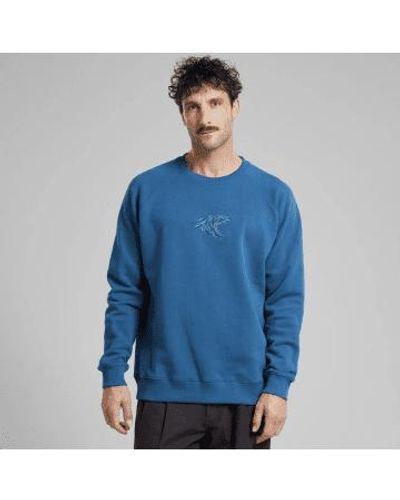 Dedicated Sweatshirt Malmoe Wave Emb Midnight S - Blue