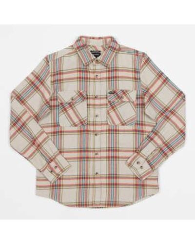 Brixton Bowery Flannel Check Shirt In Yellow And Red - Metallizzato