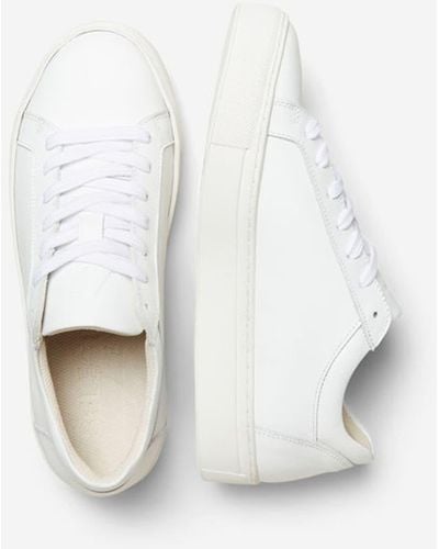SELECTED Emma White Leather Sneaker