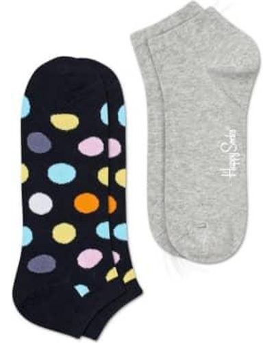 Happy Socks 2 Pack Low Socks Big Dots - Blu