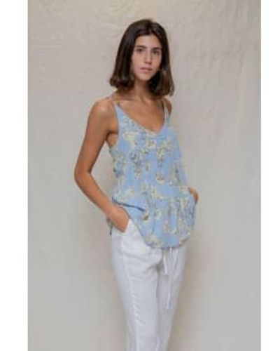 DESIGNERS SOCIETY Floral Print Cami Blouse - Blu