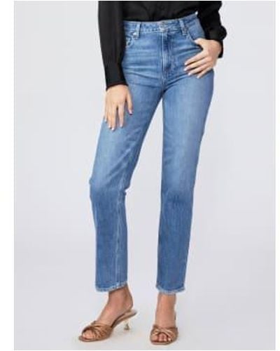 PAIGE Wannabe Distressed Sarah Straight Jeans - Blu