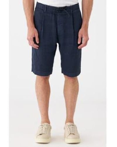 Transit Estiramiento pantalones cortos lino azul