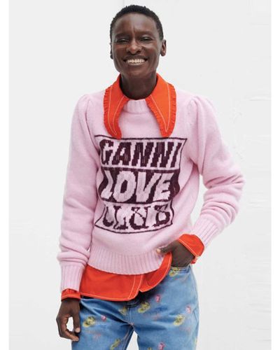 Ganni Love Club Pullover - Pink