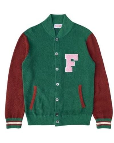 Fresh Varsity Premium Cotton Jacket - Green
