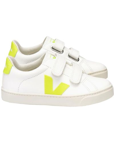 Veja Esplar Junior Velcro Chromefree White Jaune Fluo Shoes - Multicolore