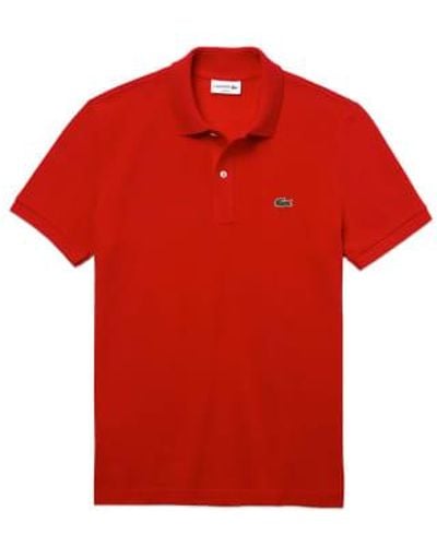 Lacoste Short Sleeved Slim Fit Polo Ph4012 Bright - Rosso