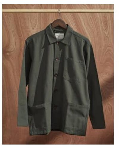 Uskees Mens Organic Buttoned Overshirt - Verde