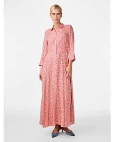 Y.A.S Savanna Long Shirt Dress - Pink