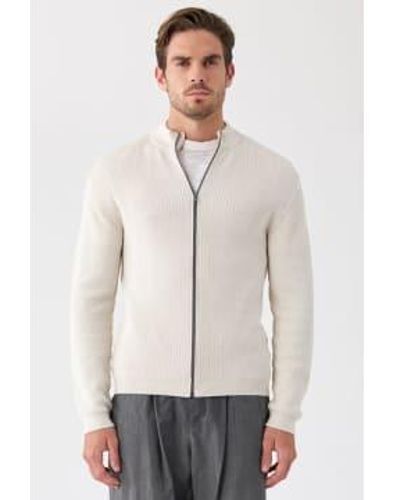 Transit Ribbed Cotton Zip-up Jacket Ice Large / - Grey