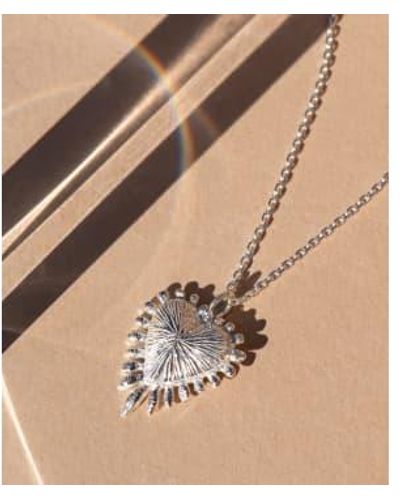Zoe & Morgan Heart Rays Necklace - Marrone