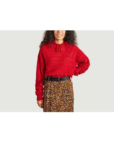 La Petite Francaise Suéter con capucha Portinente Pertinente - Rojo