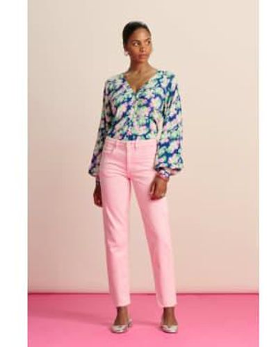 Pom Amsterdam Elli Straight Jeans, Blooming 36 - Pink