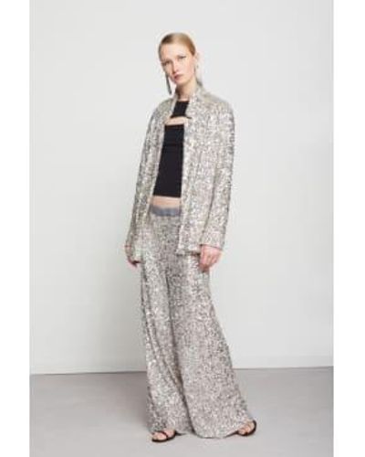 Ottod'Ame Sequin Trousers 12 / Silver - Grey