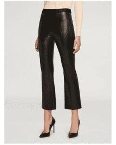 Wolford Jenna Faux Leather Bell Bottom Pants 10 - Black