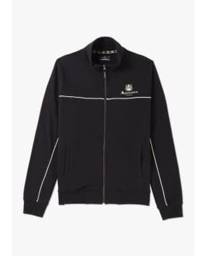 Aquascutum Sweat-shirt en toison cou couche à l'équipage actif en noir