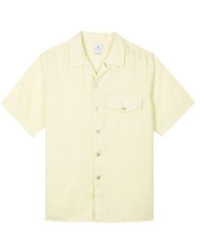 Paul Smith Greeen Short Sleeves Casual Fit Linen Shirt Xl - Natural