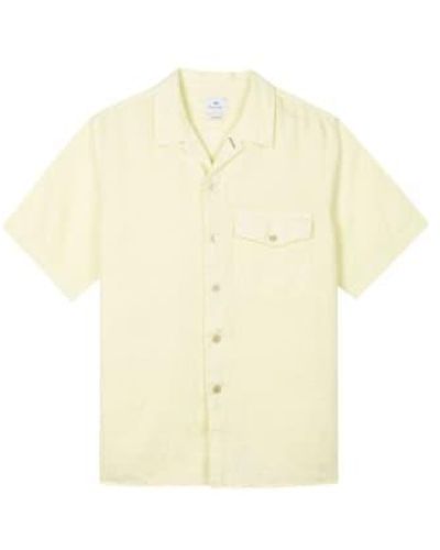 Paul Smith Greeen Short Sleeves Casual Fit Linen Shirt Xl - Natural