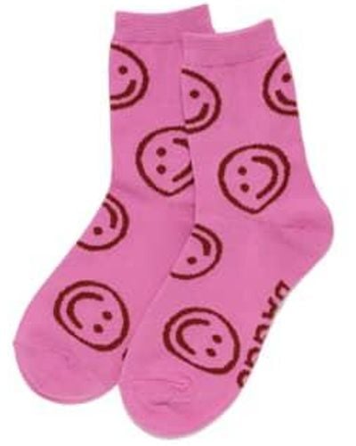 BAGGU Unisex Happy Socks Moutarde - Pink