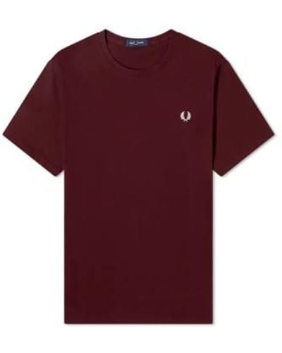 Fred Perry Crew Neck Tee Oxblood - Rojo