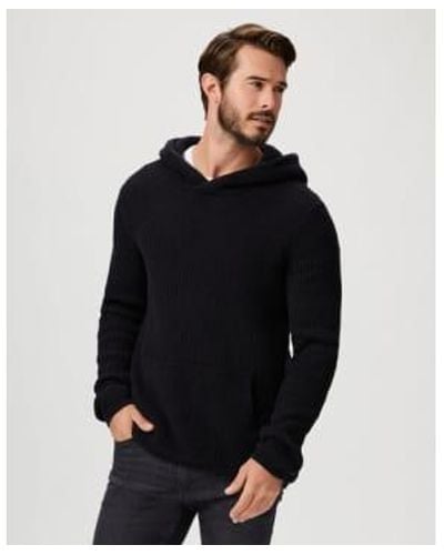 PAIGE Bowery Chunky Pullover Hooded Sweater - Black