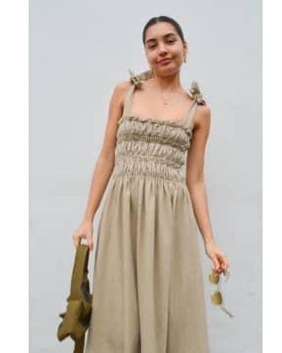 seventy + mochi Sally Sand Linen Dress M/l - Natural