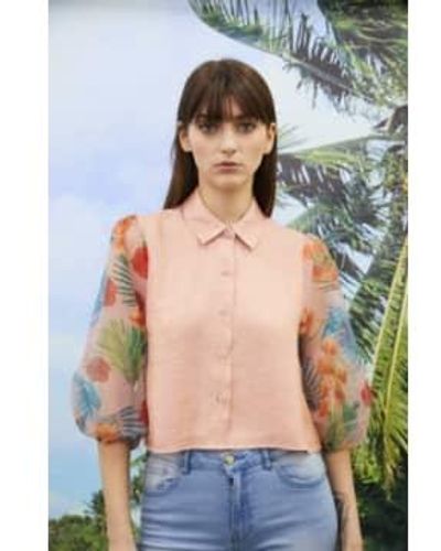 Lily White Camila Blouse Pink S - Green