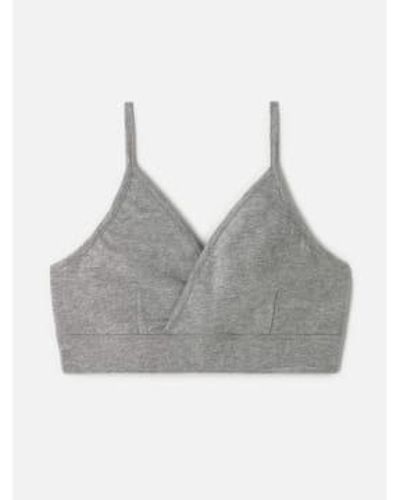 Thought Organic Cotton Jersey Triangle Bralette Marle S - Grey