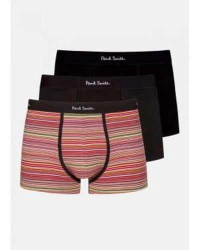 Paul Smith Pack Of 3 Multi Stripe Underwears - Nero