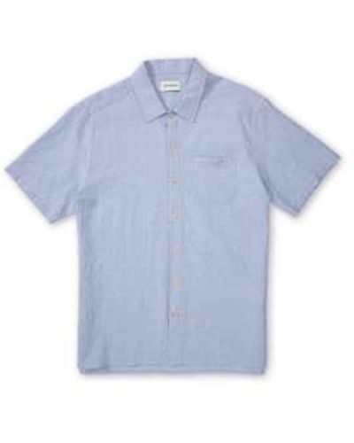 Oliver Spencer Hughes Riviera Short Sleeve Shirt M - Blue