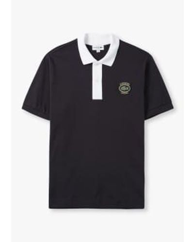 Lacoste S French Heritage Badge Polo Shirt - Black