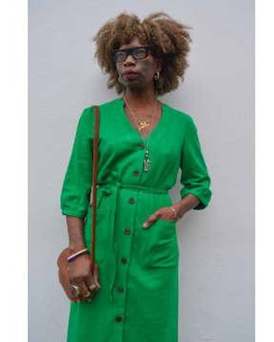 Lowie Emerald Button Through Dress - Verde