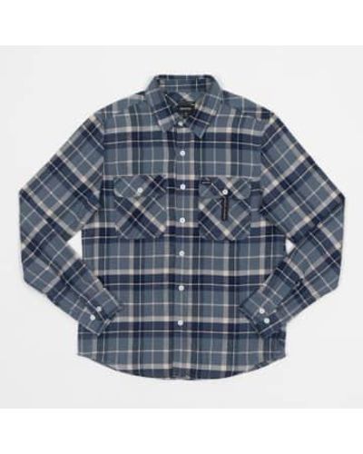 Brixton And Beige Bowery Flannel Check Shirt - Blu