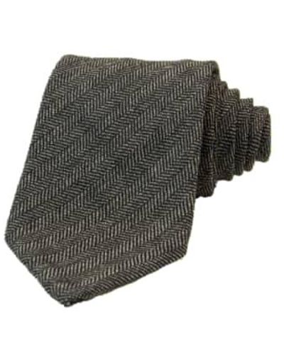 40 Colori Herringbone Tie Charcoal Gray