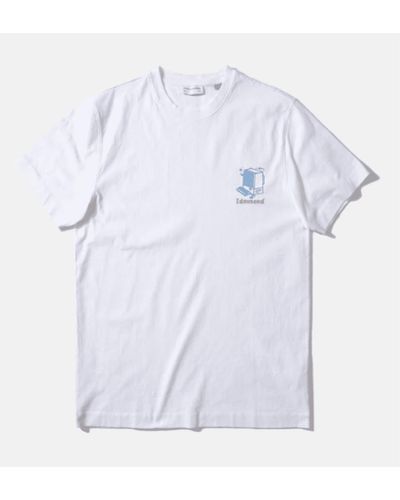 Edmmond Studios Déconnectez le t-shirt à manches courtes blanches - Bleu