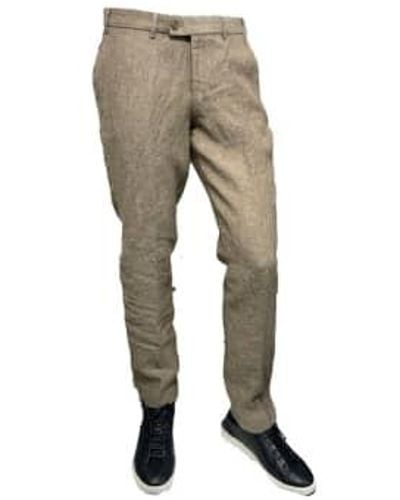 Hiltl Tarent Slim Fit Linen Trousers - Natural