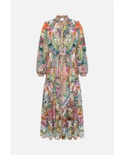Camilla Flowers Of Neptune Tiered Long Shirt Dress Col: Multi S - Multicolor