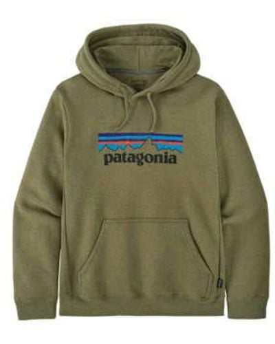 Patagonia Maglia p-6 logo uplisal hoody buckhorn - Grün
