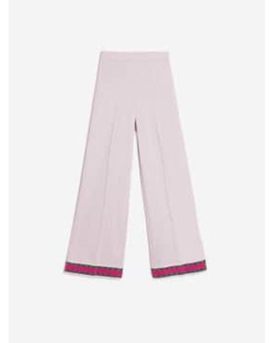 Vilagallo Beatriz Crocheted Trim Pants Size 10 - Pink