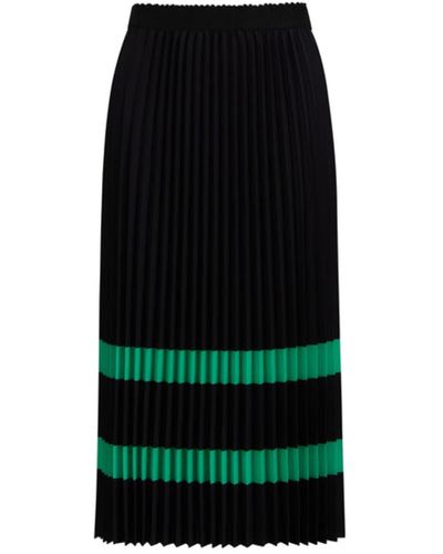COSTER COPENHAGEN With Green Stripe Pleated Skirt - Black