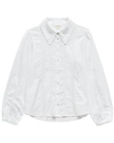 Yerse Embroidered Cotton Shirt Large - White