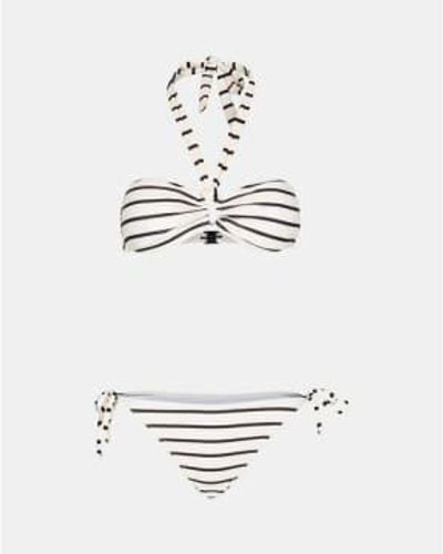 Sofie Schnoor Bikini And White Stripes - Bianco