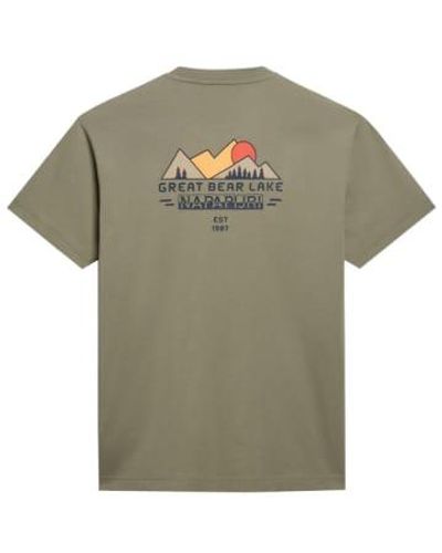 Napapijri S Tahi T Shirt Lichen - Verde