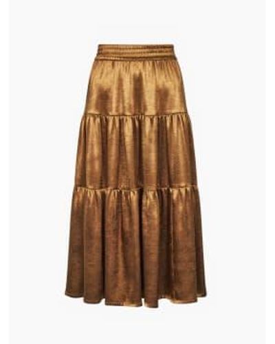 French Connection Brown Denney Inu Satin Skirt Xs(uk6-8)