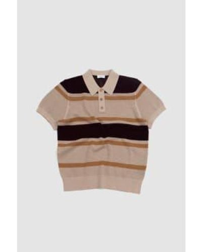 Dries Van Noten Mindo Stripe Polo Shirt - Brown