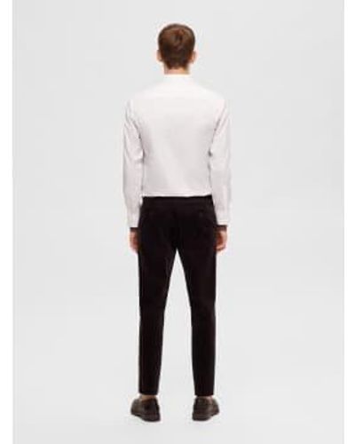 SELECTED Slim Boe Corduroy Trousers - Bianco