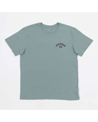 Brixton Homer Graphic Short Sleeve T Shirt In - Verde